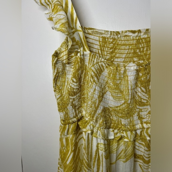 Nanette Nanette Lepore Maxi Tiered Ruffle Tropical Floral Palm White Dress 12 - Picture 4 of 13